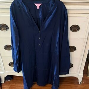 Lilly Pulitzer navy silk dress - XL